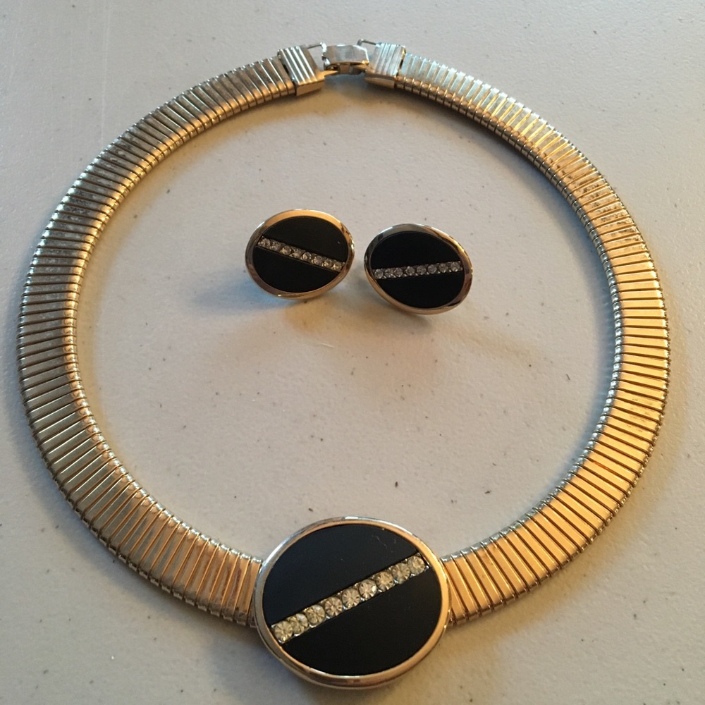 Vintage Park Lane collar Necklace & Clip Earrings